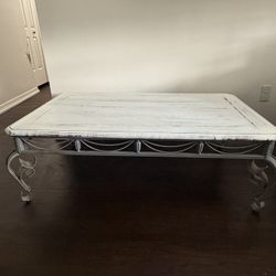 MUST GO ASAP - White & Silver Custom Coffee Table