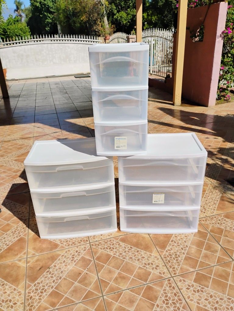 3 Plastic Drawers 
