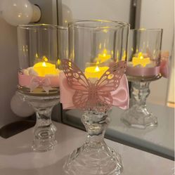 Pink Candle Centerpieces 