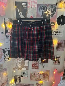 Dolls Kill Current Mood Plaid Mini Skirt