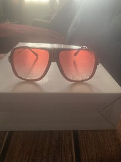 Red And Gold Oversized Aviator Sunglasses Uv400