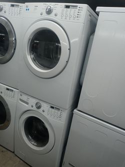LG Tromm stackable front load washer and gas dryer set - Free delivery
