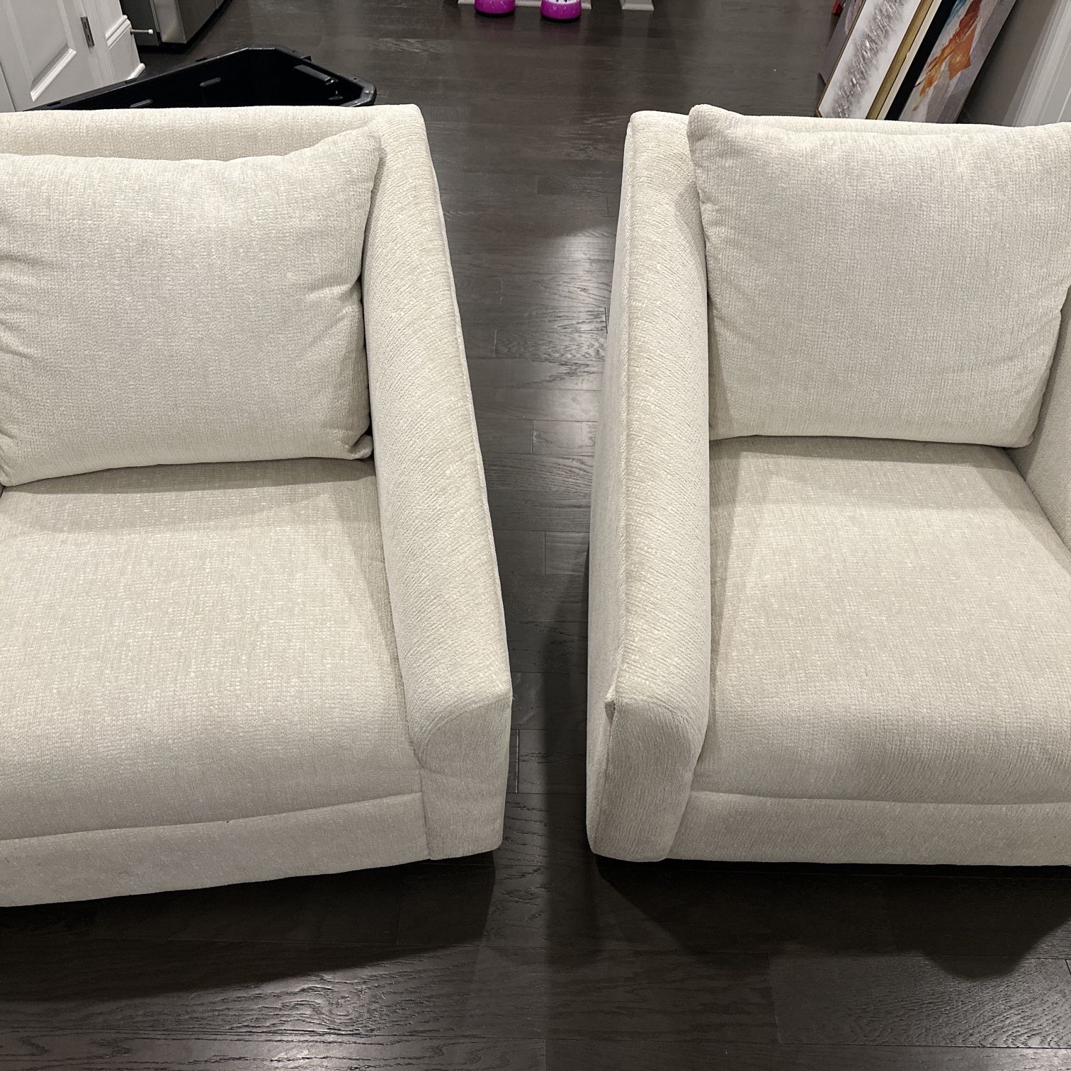 2 Swivel Accent Chairs 