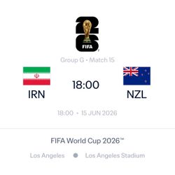 Iran Versus New Zealand World Cup Tickets 