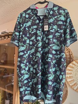 Greyson Men's Floral Camo Polo in Abyss Colorway - Men's Medium - New With Tags