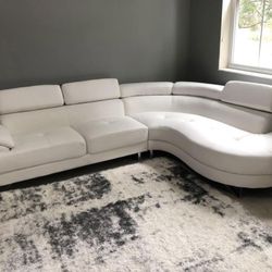 New White Sectional Sofa Couch 