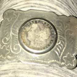 1881 Morgan Silver Dollar Belt Buckle 