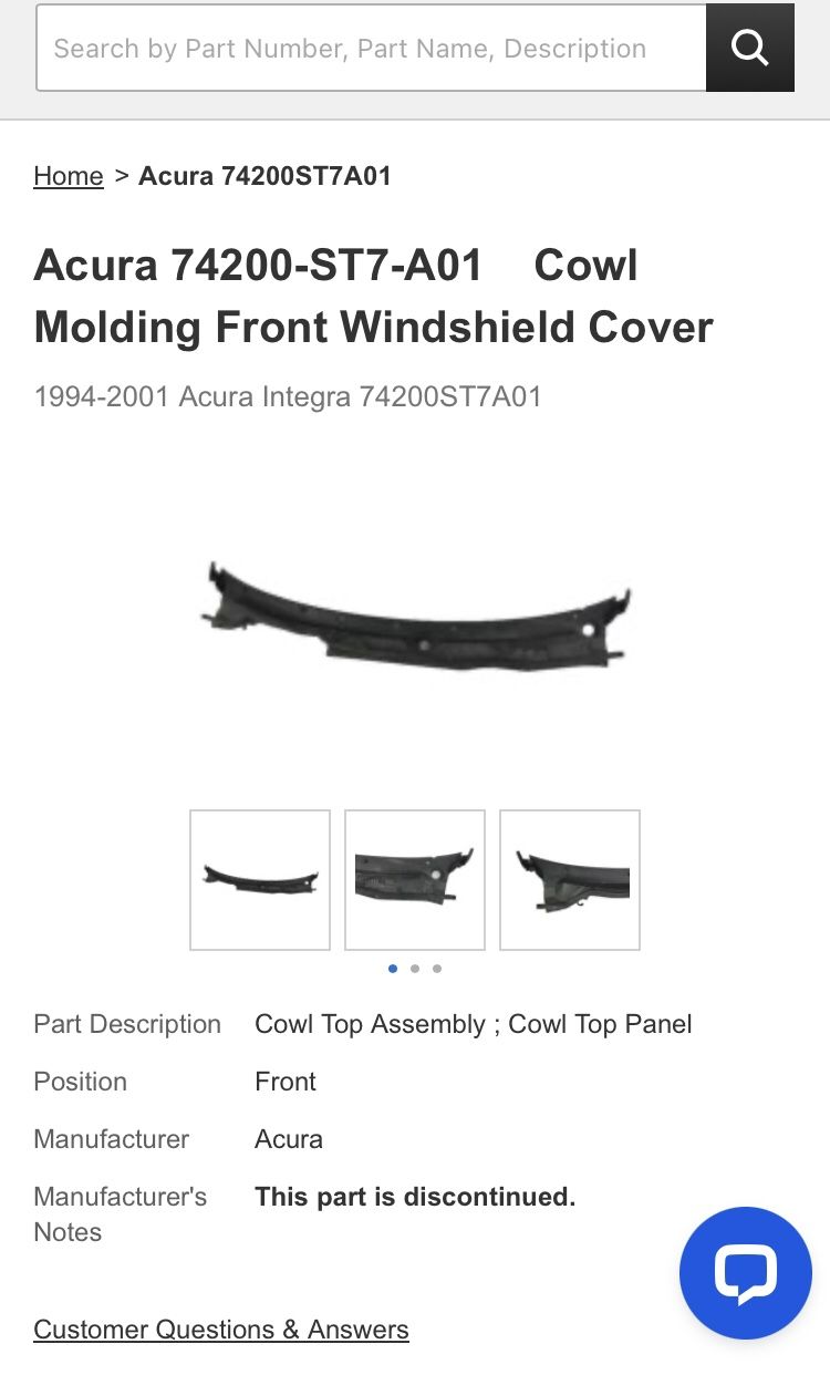NEW 1994-01 OEM Acura Integra Front Windshield Cowl USDM LHD Type R Mugen Spoon Toda JDM DC2 DC4 ITR