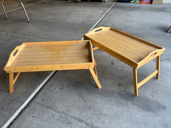 Foldable Breakfast Table 2-Piece Set with 10 Plates,Laptop Tray and Dining Tray for Sofas and Beds