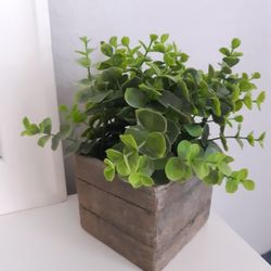 Fake Plant With Stone Vase