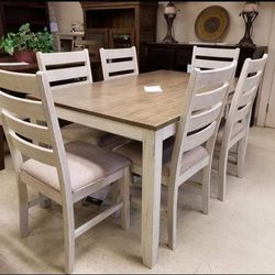 🔥 Skempton Dining Table And Chairs 7 pc | Diningg Room Setss | Table | Chairs | Bench  💸 Best Price⚡️Lawn&Garden, Garden Furniture | Patio Furniture