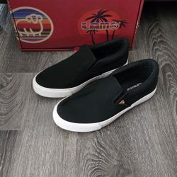 Black Faux Leather Slip-on Sneaker Shoes Women Soft And Trendy