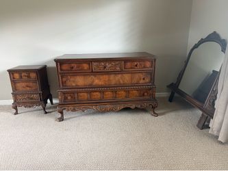 Vintage wood bedroom set