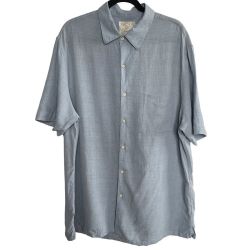 Tasso Elba Island  linen/silk blend shirt short sleeve top button down men's size XL extra Large