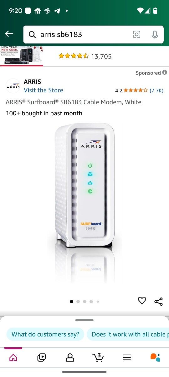 Arris SB6183 Cable Modem 