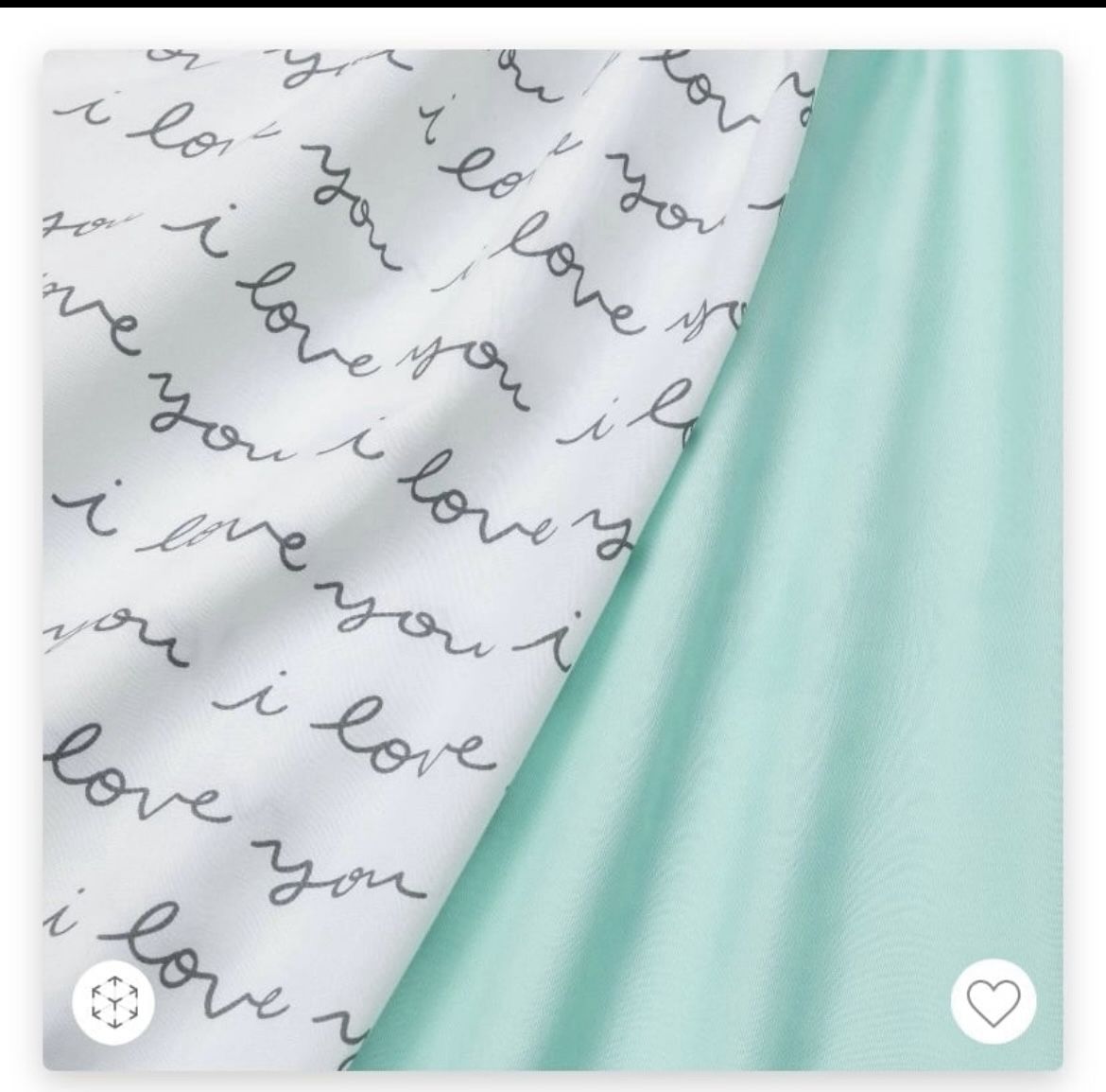 2 pack crib fitted sheets white I love you and mint solid.