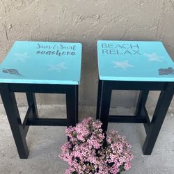 Pair Coastal Stools 