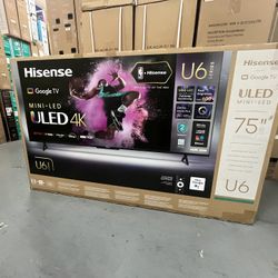 75” Hisense Google Smart 4k U6 Series Smart Tv