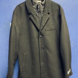 Michael Kors Men's Water-Resistant Slim-Fit Overcoat with Zip-Out Liner