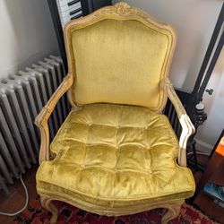 Vintage Velvet French Armchair