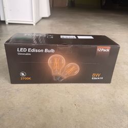 LED Edison Bulbs 12-Pack Dimmable 8W E26/A19