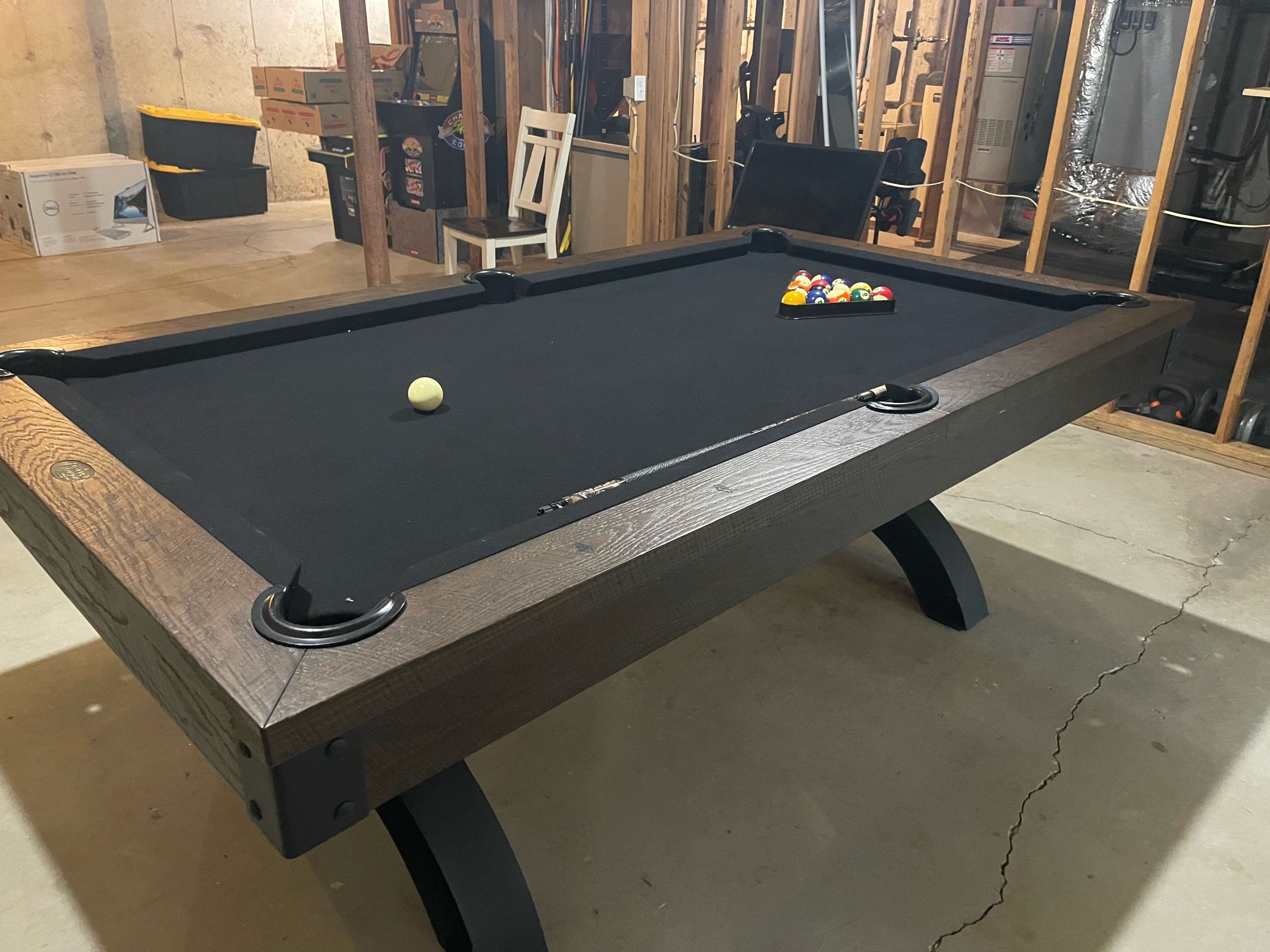 Spencer Marston Westchester Dining Billiards Table (Black Felt & Marble) w/ 10 Piece Stick Set