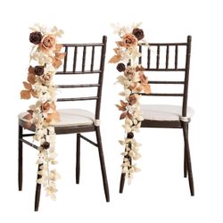 Ling’s Moment set of 10 chair florals - Rust and sepia  
