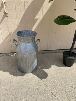 Galvanized Metal Milk Can Vase