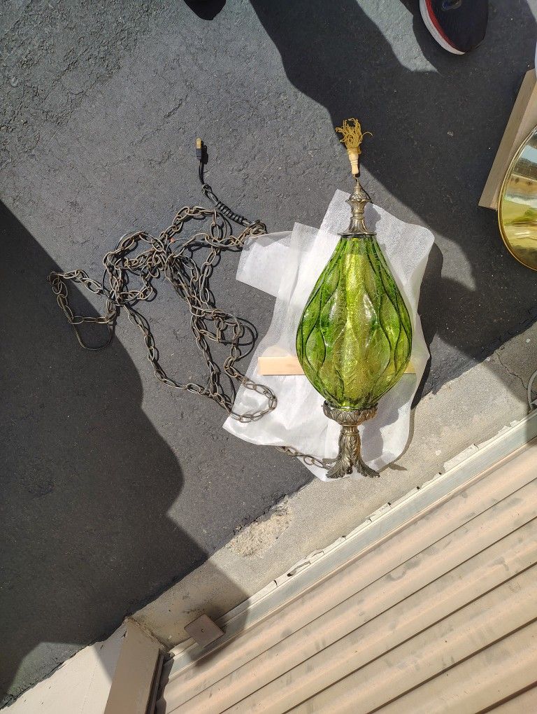Swag Glass Vintage Pendant $35 Today Only
