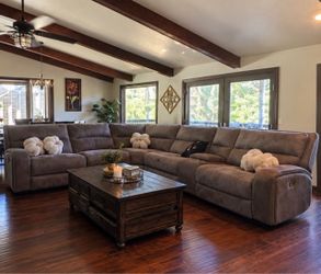 Large triple reclining sofa