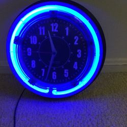 2- Blue Neon Clocks $60.00