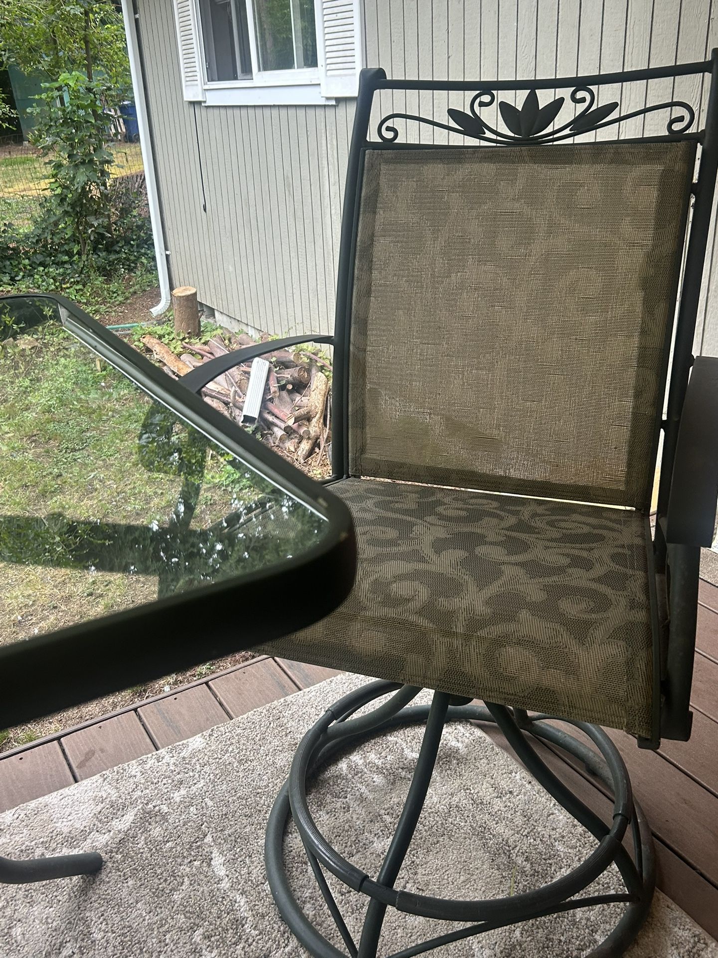 Outdoor bar table and two chairs