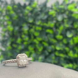 14k Diamond Engagement Ring White Gold 
