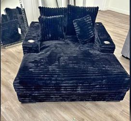 Extra large corduroy loveseat with cup holders