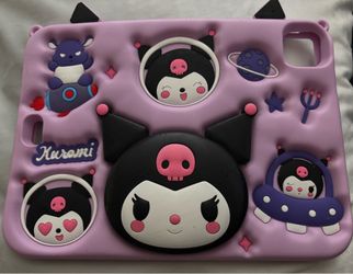 Sanrio Kuromi Cute Soft Silicone Kickstand Case For IPad Air 11-10.9'-2024