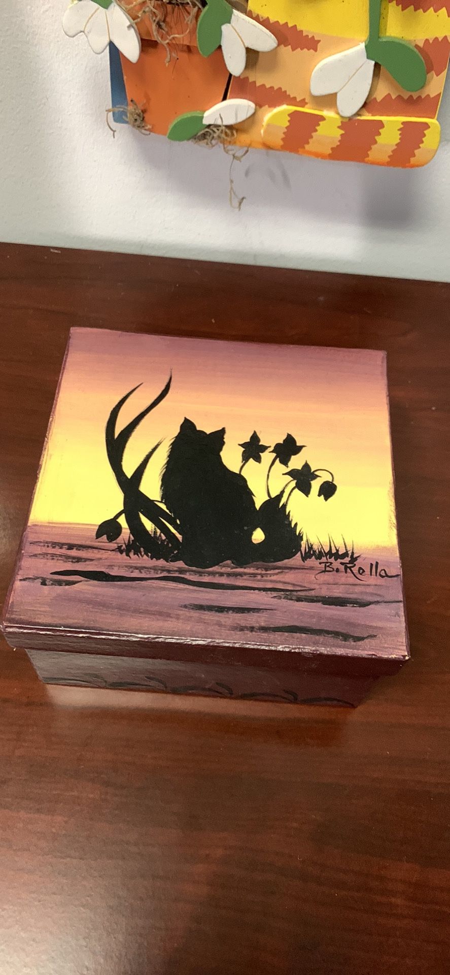 Hand Painted Cat Box