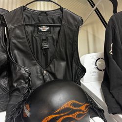 Mens XL Harley DAVIDSON LEATHER VEST 
