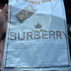 Burberry white shirt, summer clothing, ysl shirt, white-T,  white shirt, Burberry, Men 