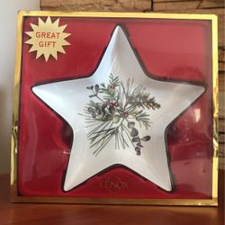 CHRISTMAS LENOX WINTER ETCHINGS STAR CANDY DISH NEW