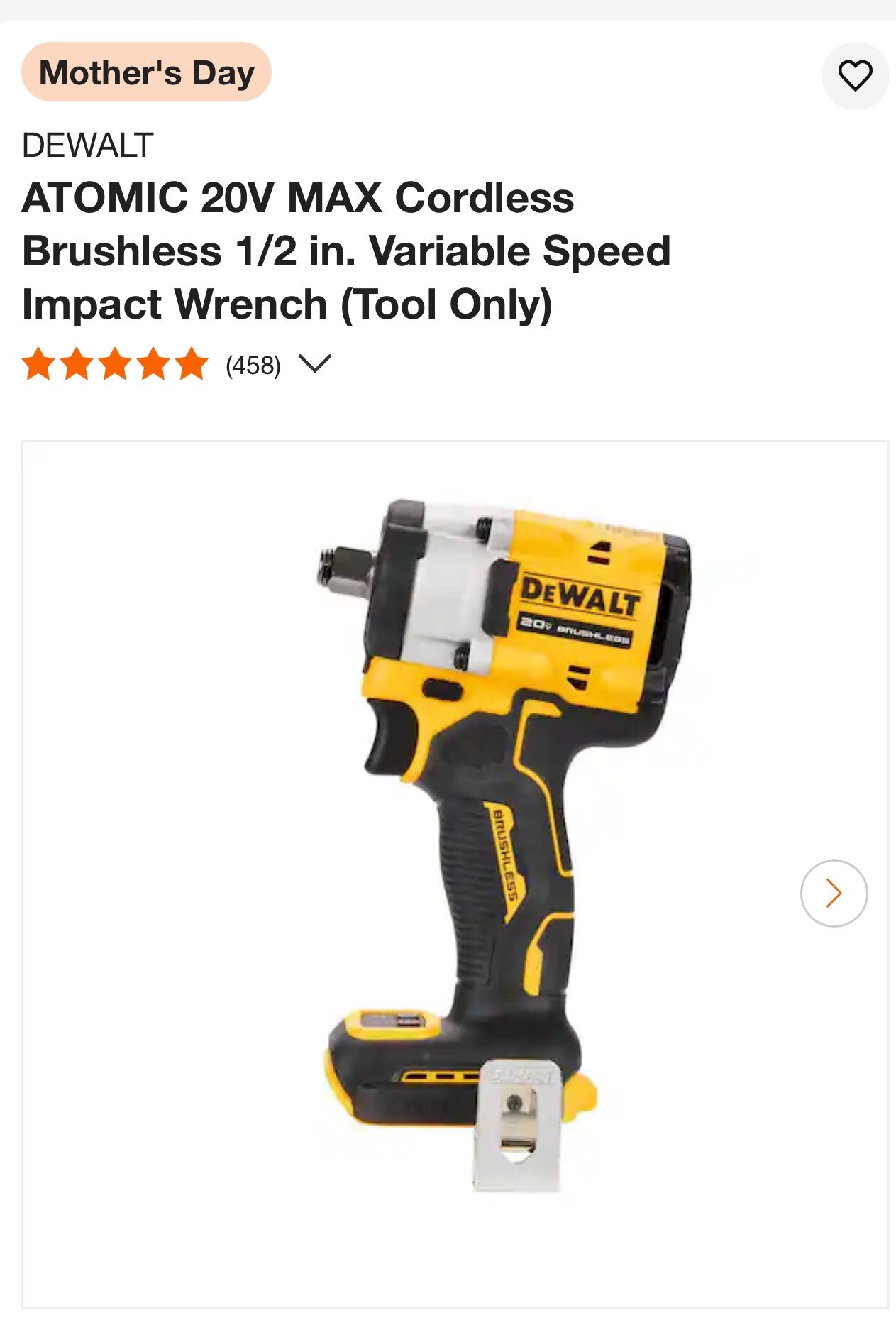 DEWALT ATOMIC 20V MAX Cordless Brushless 1/2 in. Variable Speed Impact Wrench (Tool Only),All Products : American Fashion Style Bags On Sale