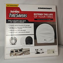 Covercraft SnapRing TireSavers designed to protect RV, boat, or trailer tires