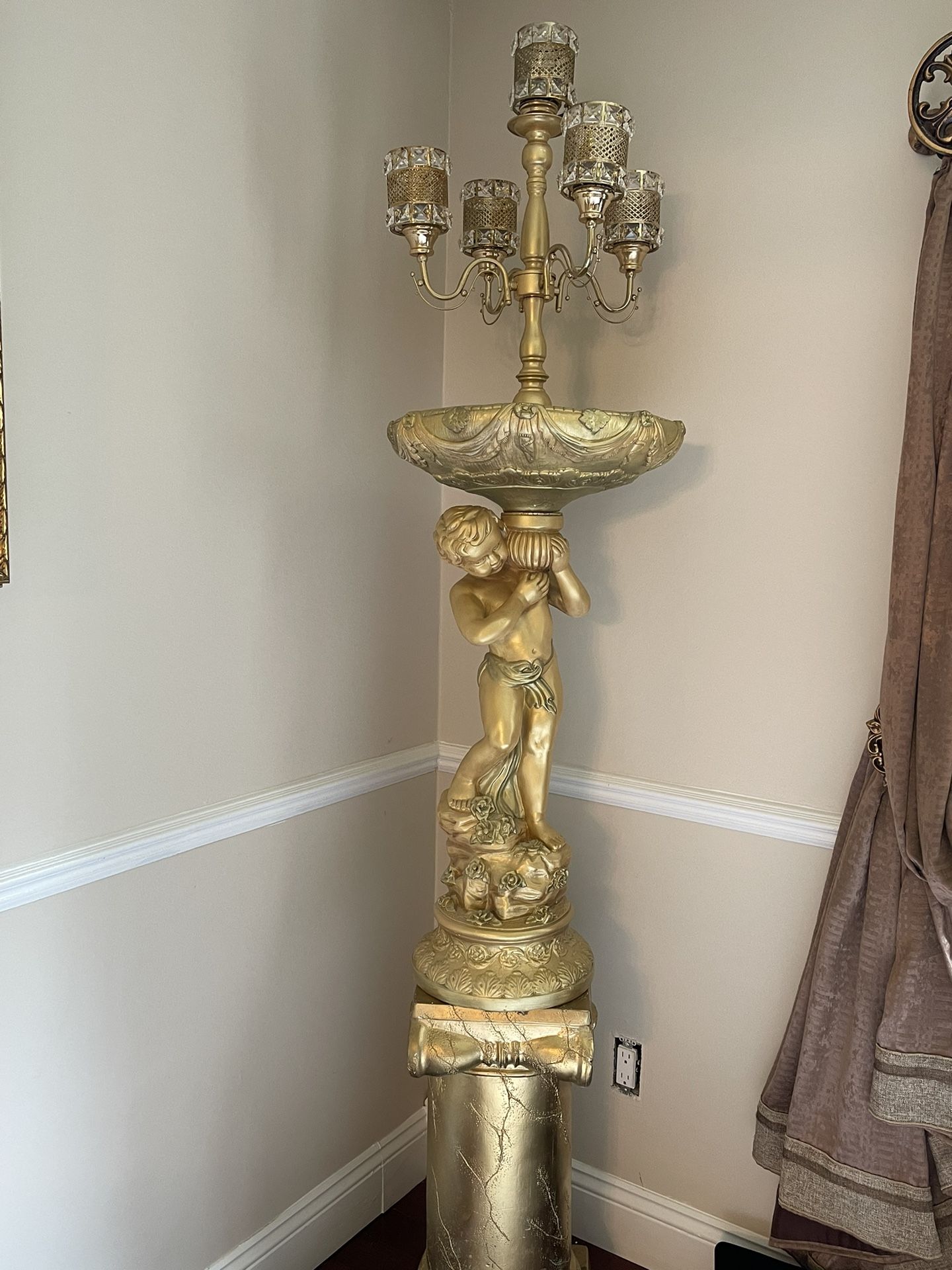 Beautiful Gorgeous Statue With The Top Candle Holder With Stand