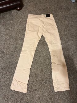 Vanilla;Cream stacked jeans