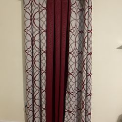 Red/Cream Curtains 