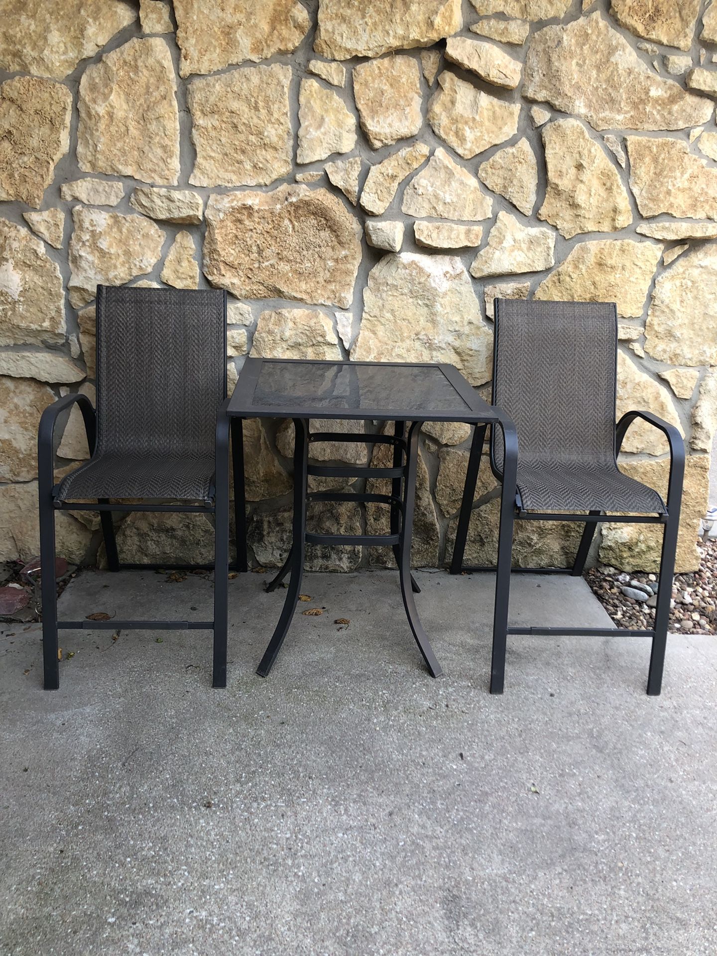 Patio table with 2 chairs. Excellent condition. $75, OBO