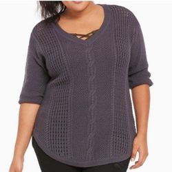TORRID Cable Knit Tunic Sweater