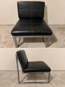 Modern Black Faux Leather Accent Chair – Excellent Condition