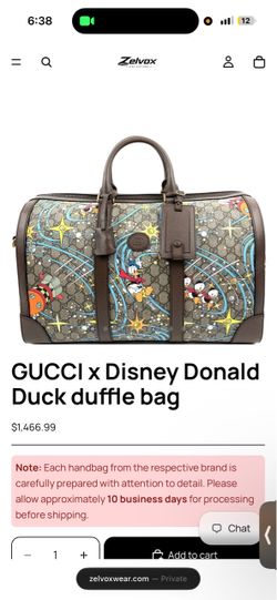 GUCCI x Disney Donald Duck duffle bag