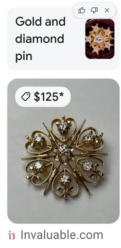 Diamond & gold pin