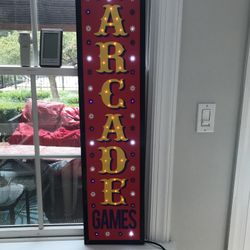 Light Up Arcade Games Sign